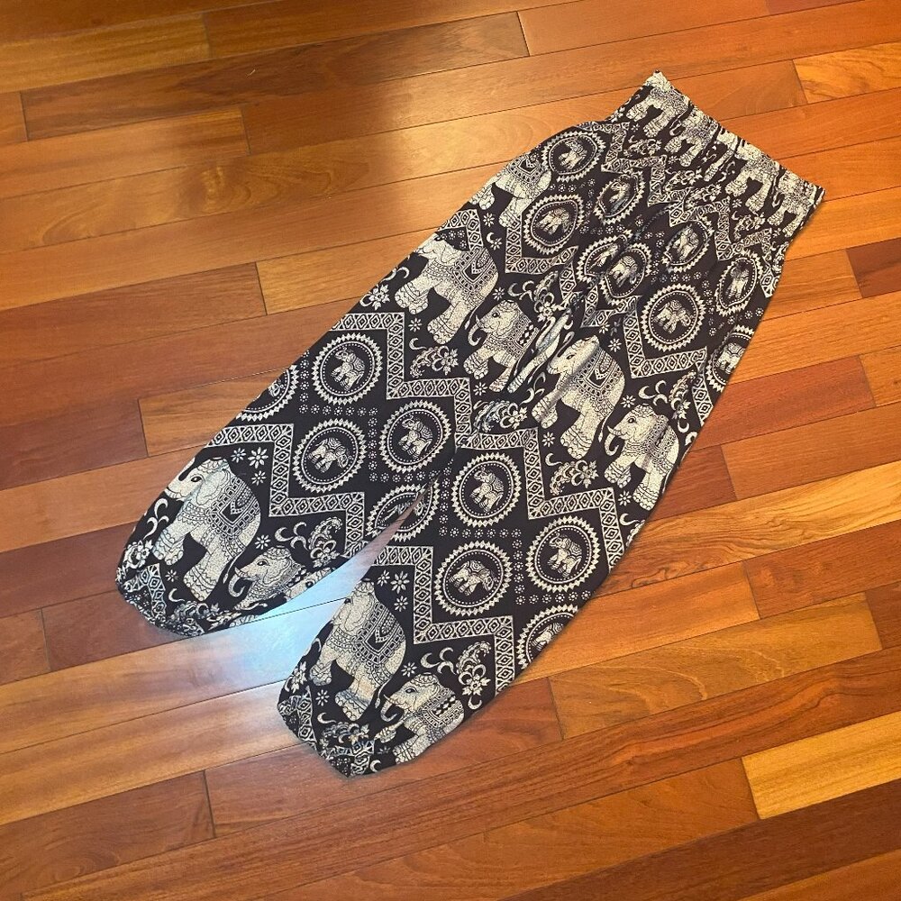 Black and White Boho Pants Stretch Size Small